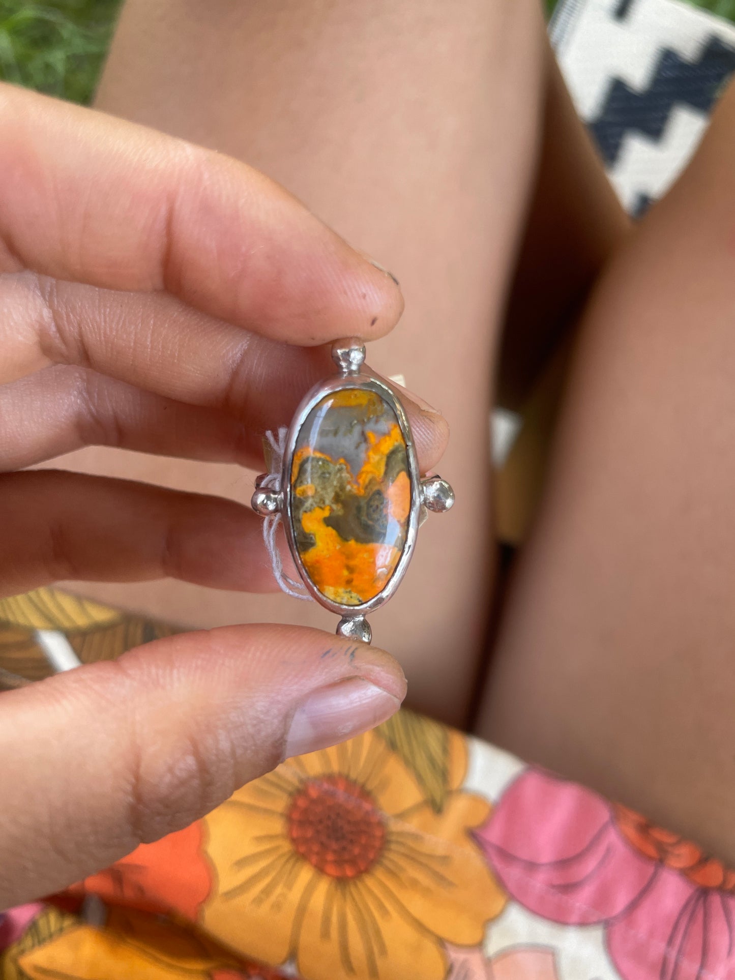 ~BUMBLEBEE JASPER RING~ Size O1/2, 7.25