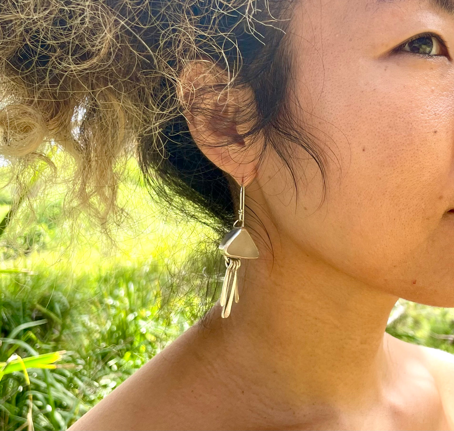 ~SEA GLASS FRINGE EARRINGS~