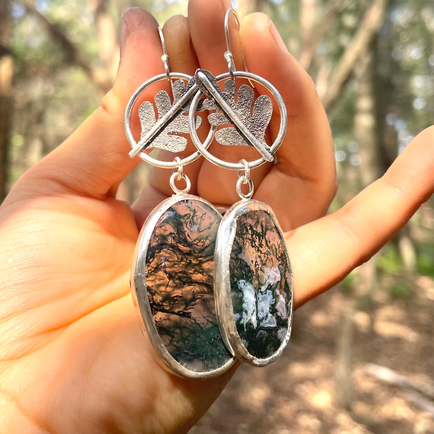 ~FERN + MOSS~ MOSS AGATE EARRINGS