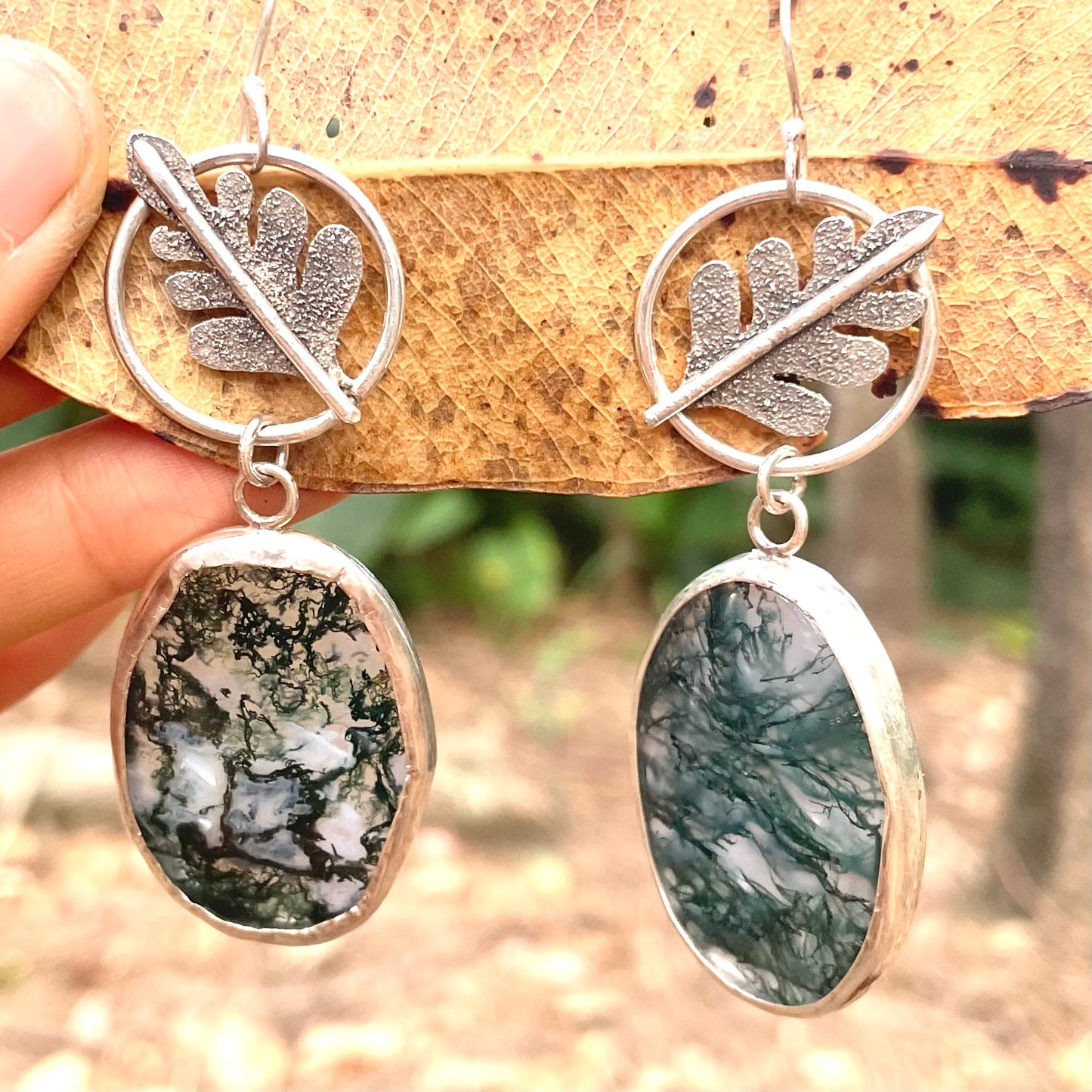 ~FERN + MOSS~ MOSS AGATE EARRINGS