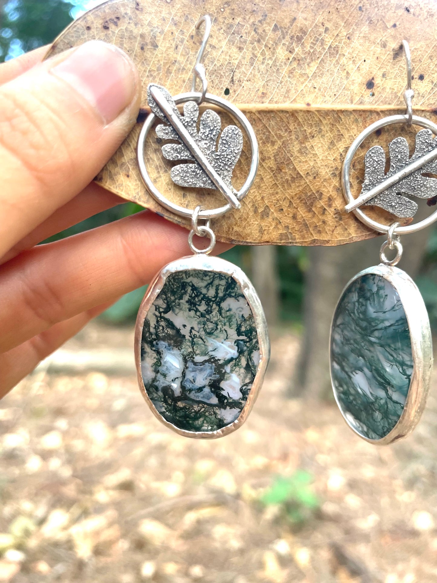 ~FERN + MOSS~ MOSS AGATE EARRINGS