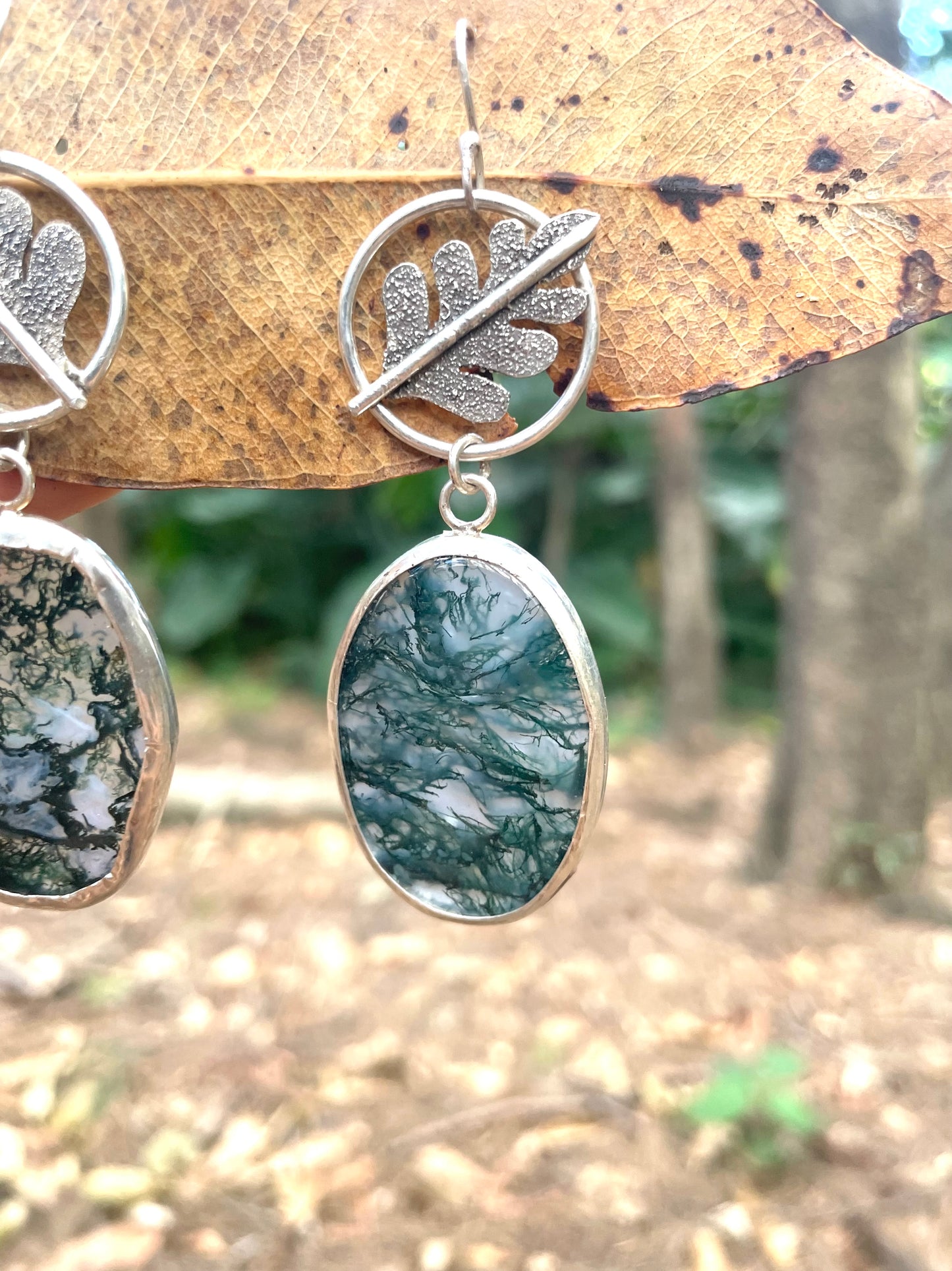 ~FERN + MOSS~ MOSS AGATE EARRINGS