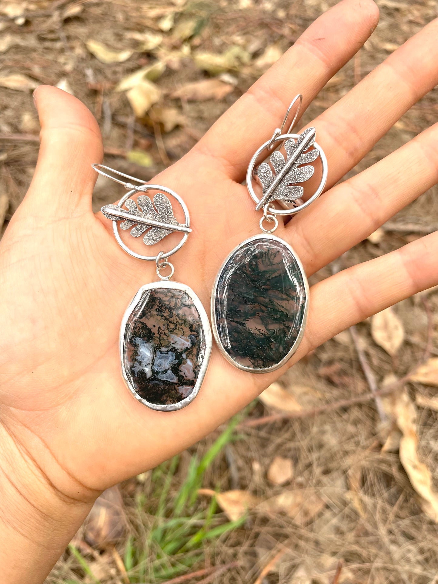 ~FERN + MOSS~ MOSS AGATE EARRINGS