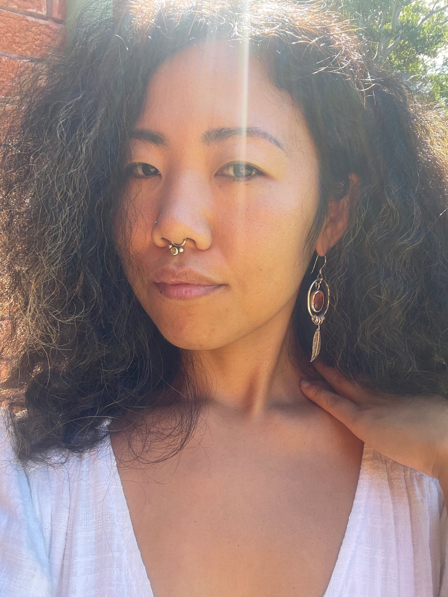 ~BALTIC AMBER GUM LEAF EARRINGS~