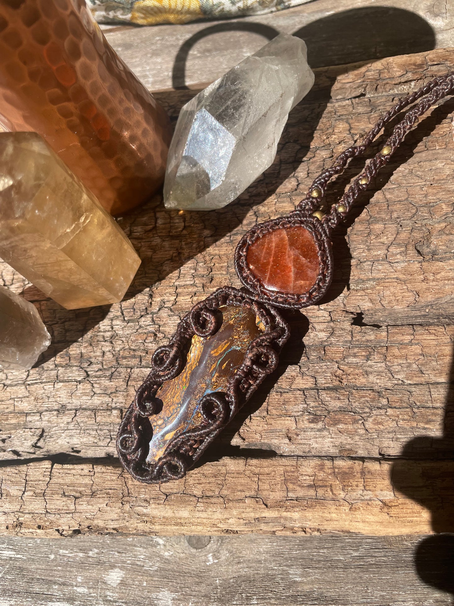 ~ROOTS~ Sunstone+ Boulder opal