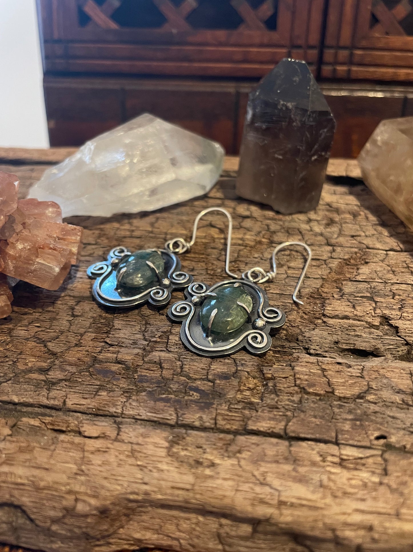 ~GREEN KYANITE EARRINGS~