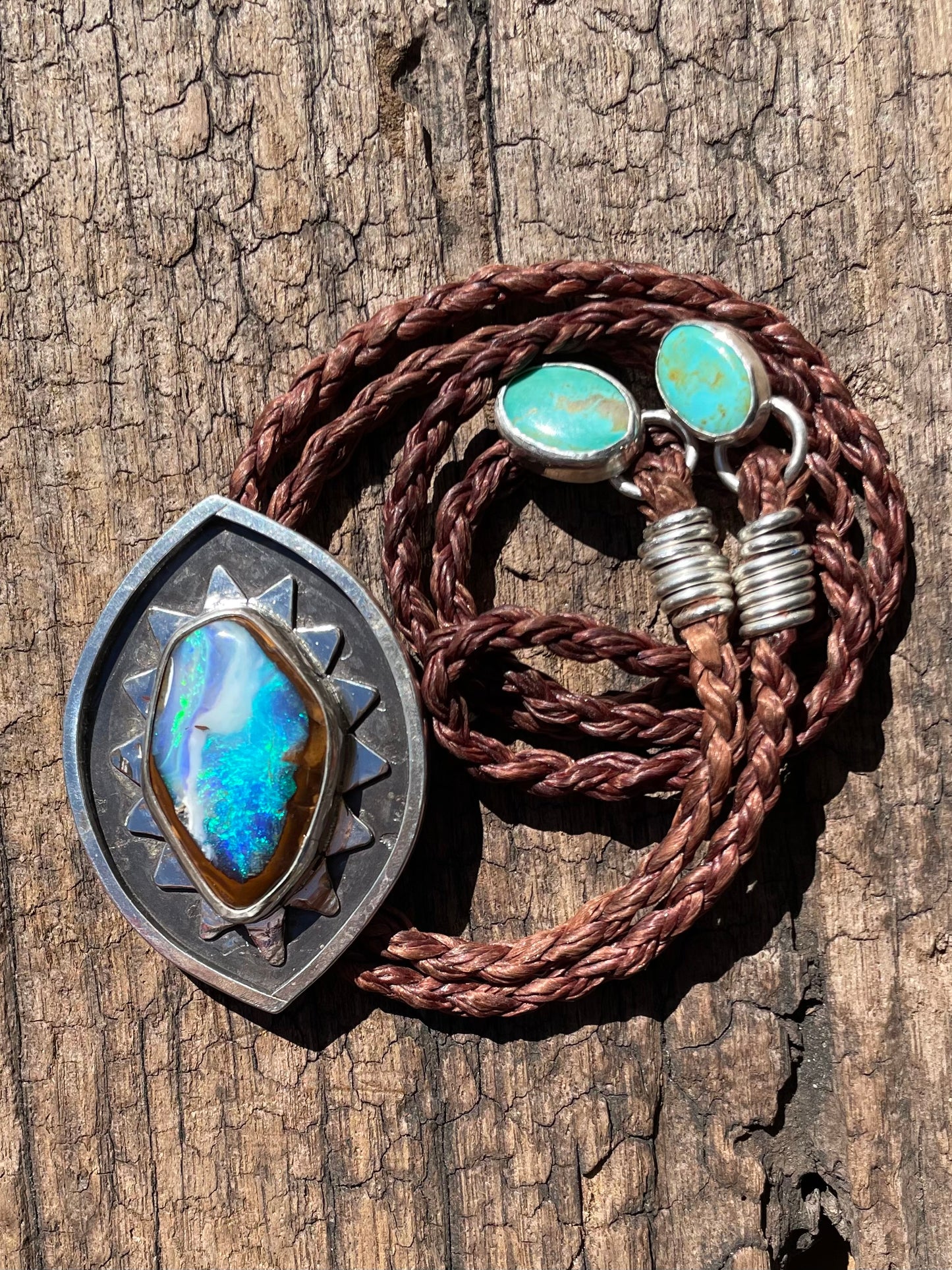 ~BLUE OPAL BOLO TIE~