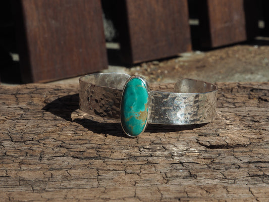 ~SONORAN TURQUOISE HAMMERED CUFF~