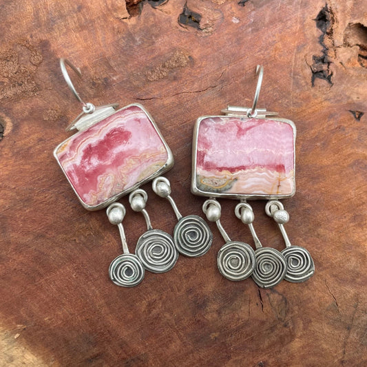 ~BACON EARRINGS~ Rhodochrosite