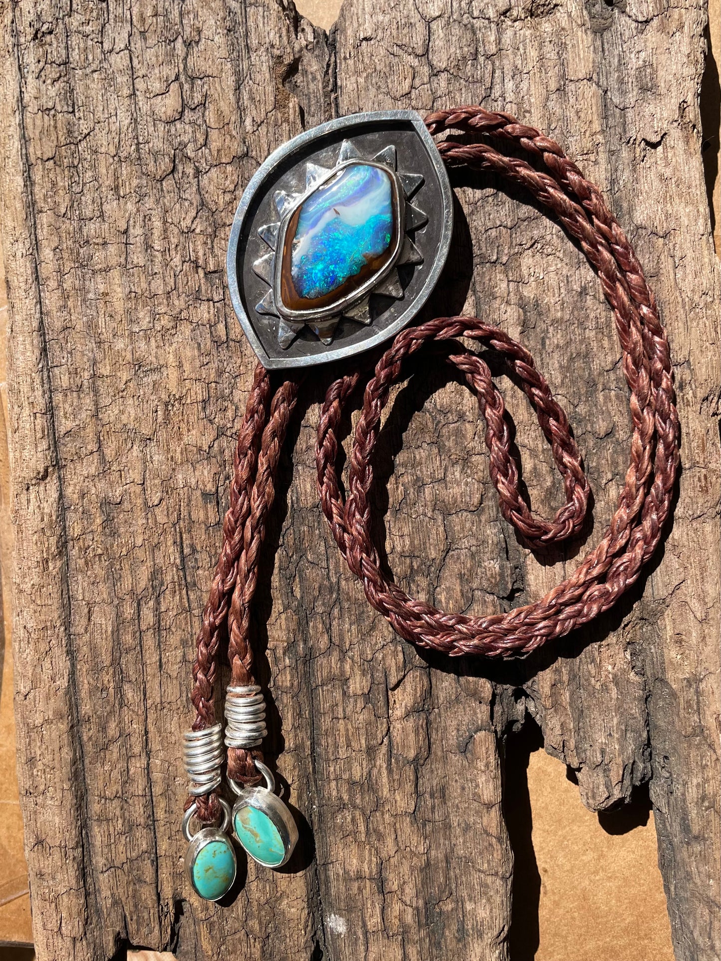 ~BLUE OPAL BOLO TIE~