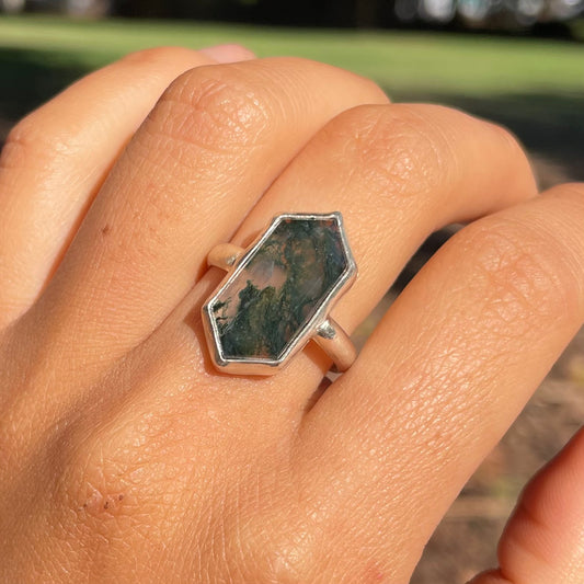 ~MOSS AGATE RING~ size US6 3/4( UK N)