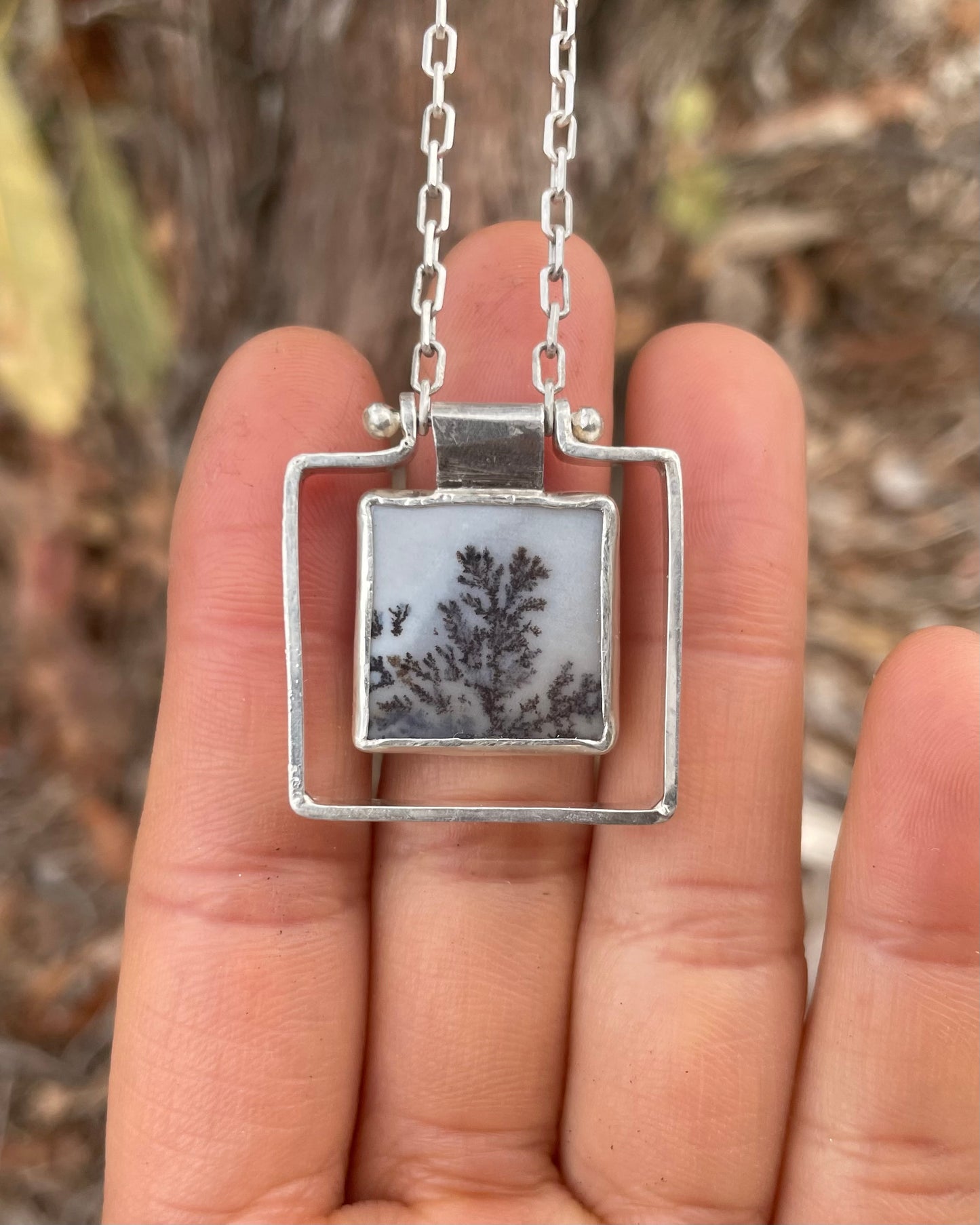 ~PICTURE FRAME DESIGN NECKLACE~ Dendritic agate