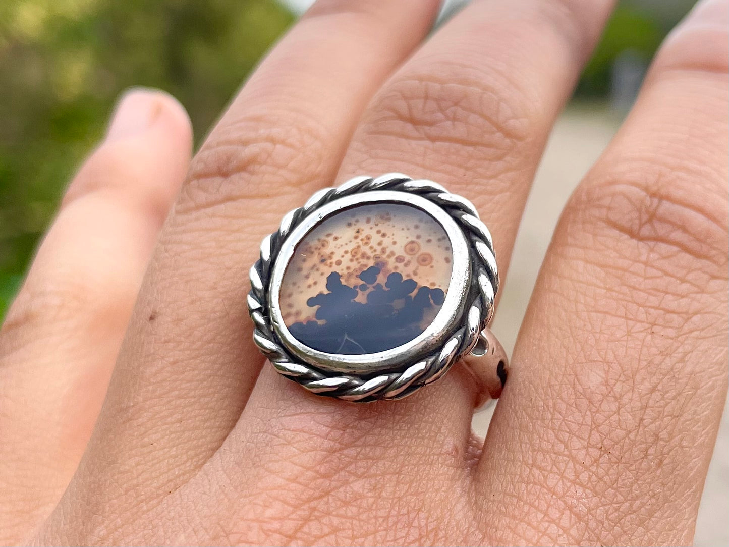 ~Dendritic Agate ring~SIZE6.25