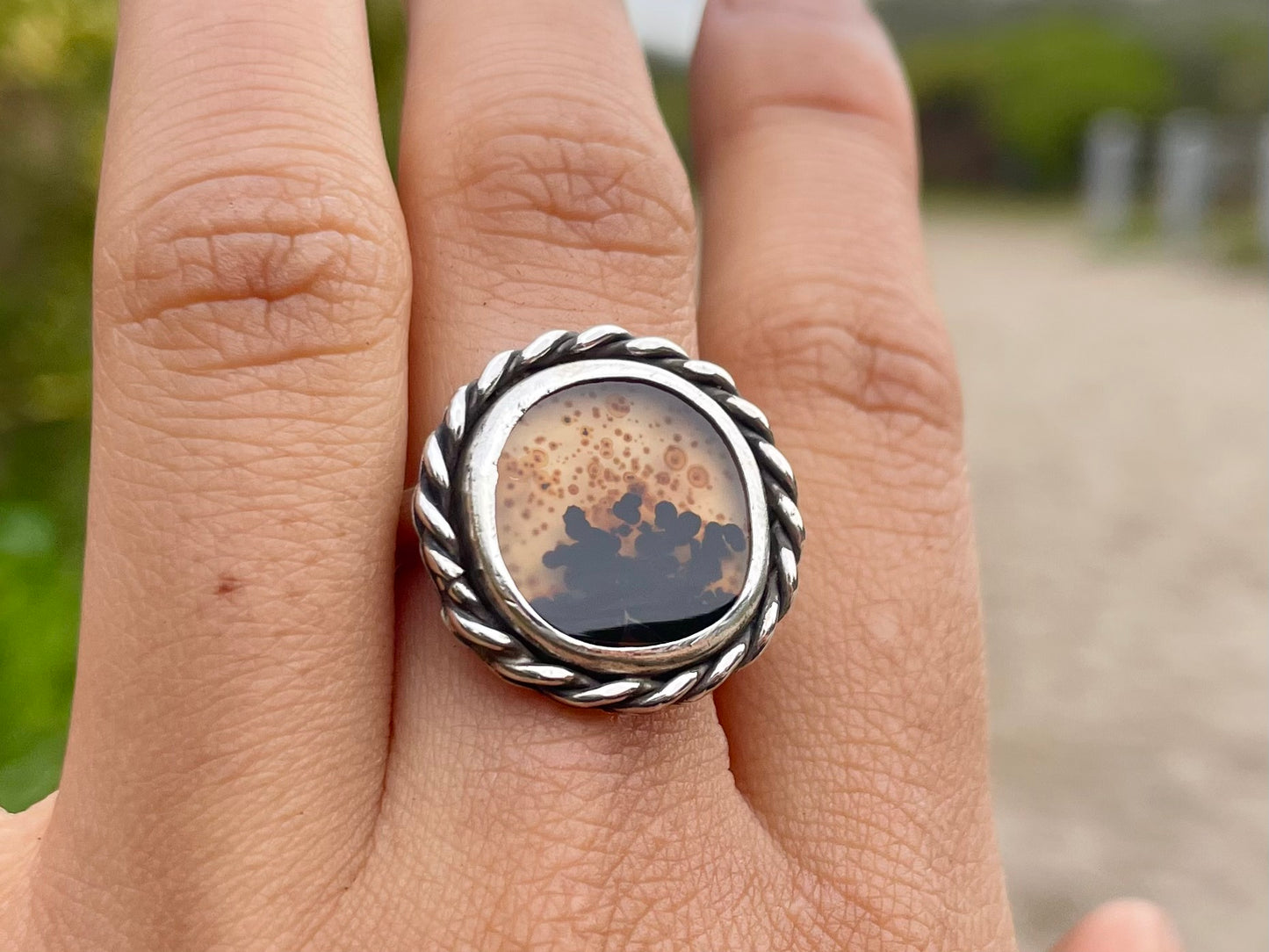 ~Dendritic Agate ring~SIZE6.25