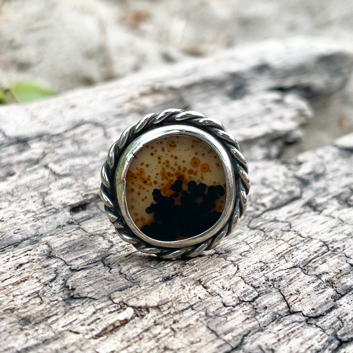 ~Dendritic Agate ring~SIZE6.25