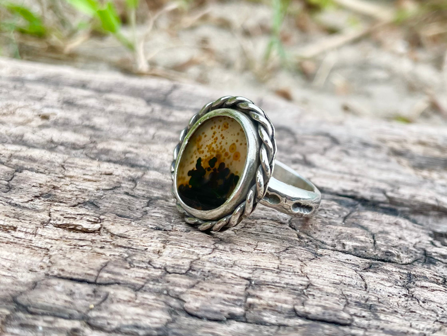 ~Dendritic Agate ring~SIZE6.25