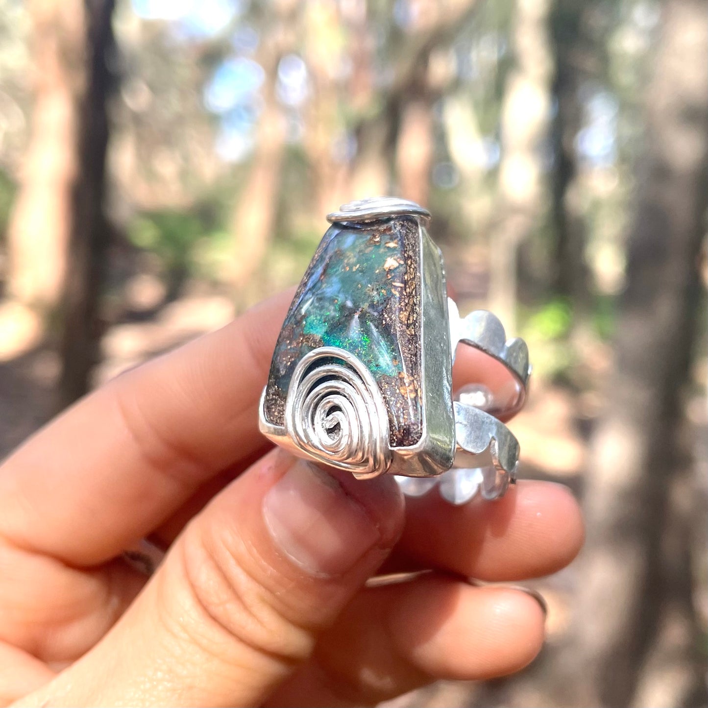 ~UZUMAKI BOULDER OPAL RING~SIZE US7.75(P)