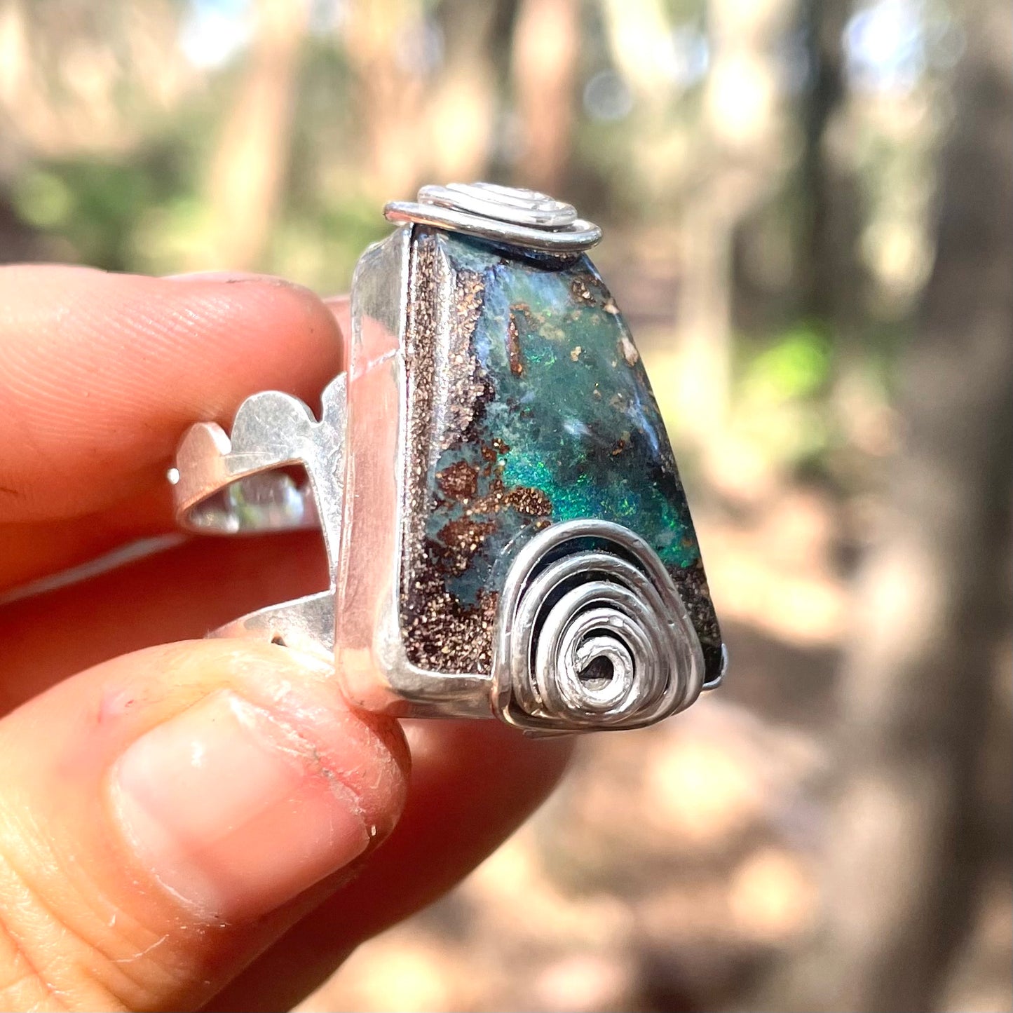 ~UZUMAKI BOULDER OPAL RING~SIZE US7.75(P)