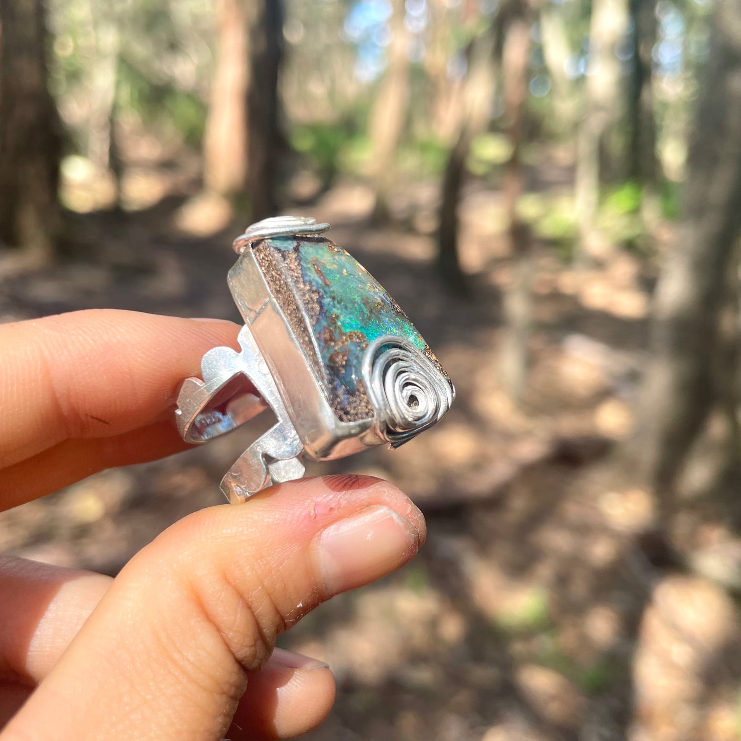 ~UZUMAKI BOULDER OPAL RING~SIZE US7.75(P)