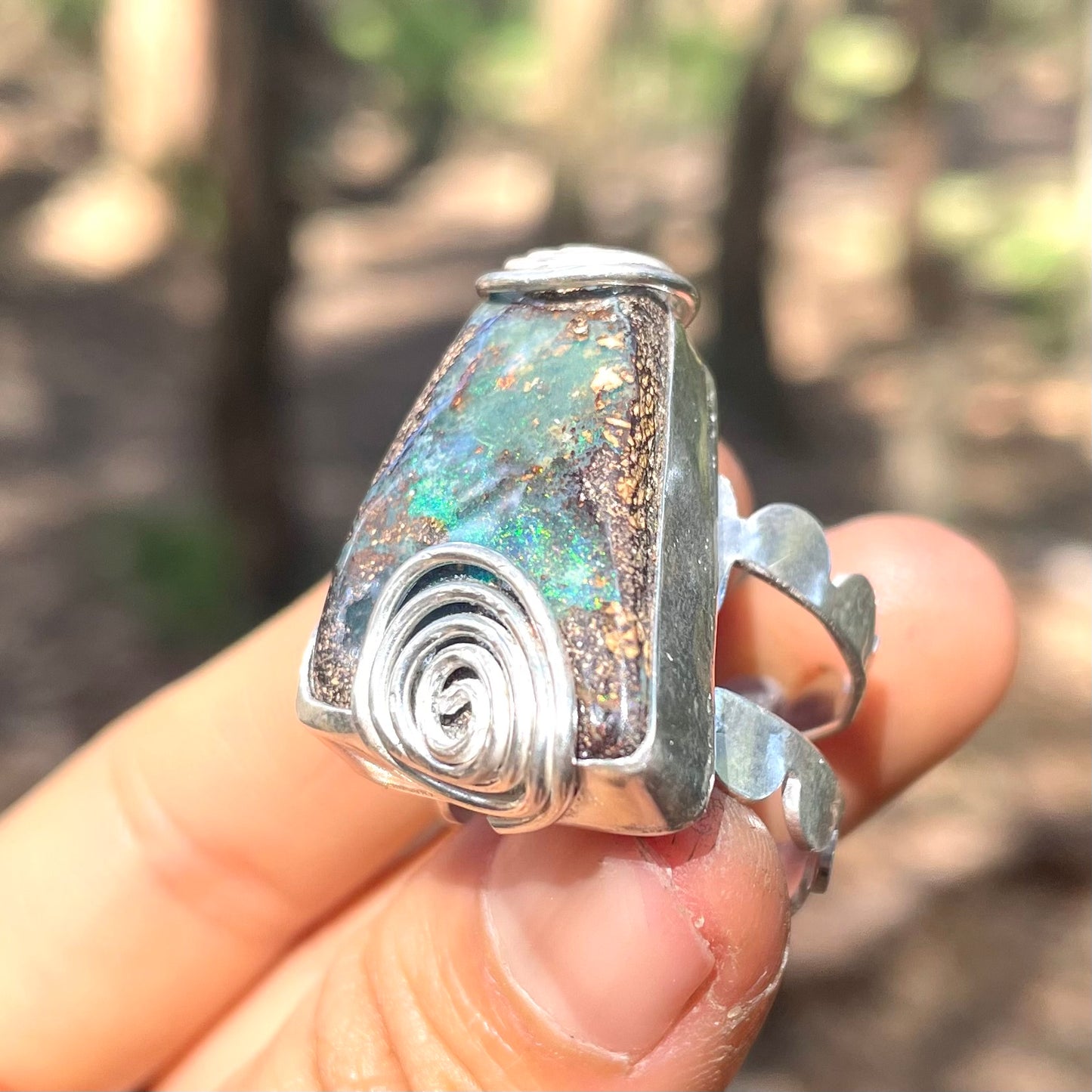 ~UZUMAKI BOULDER OPAL RING~SIZE US7.75(P)