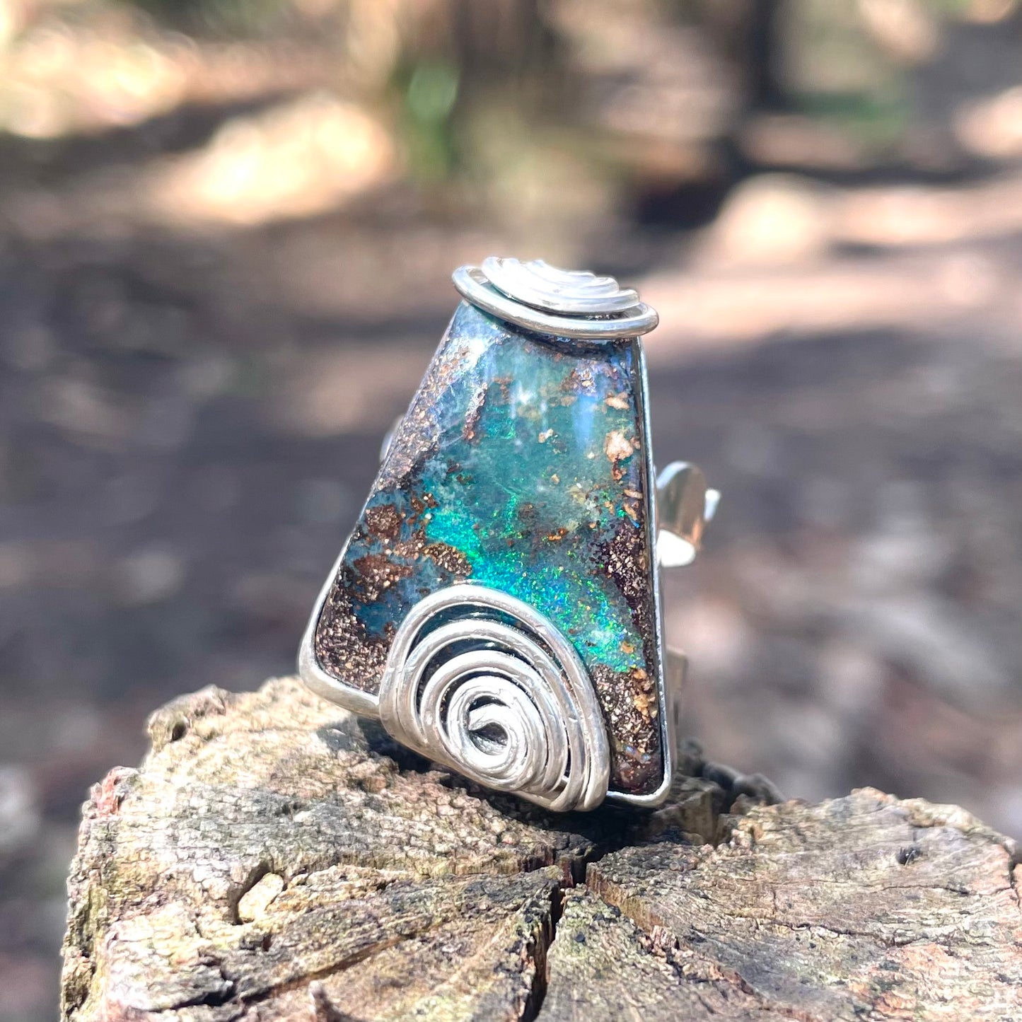 ~UZUMAKI BOULDER OPAL RING~SIZE US7.75(P)