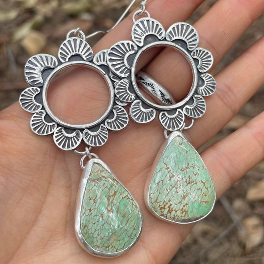 ~TALISMAN FLOWER EARRING~ Australian Variscite