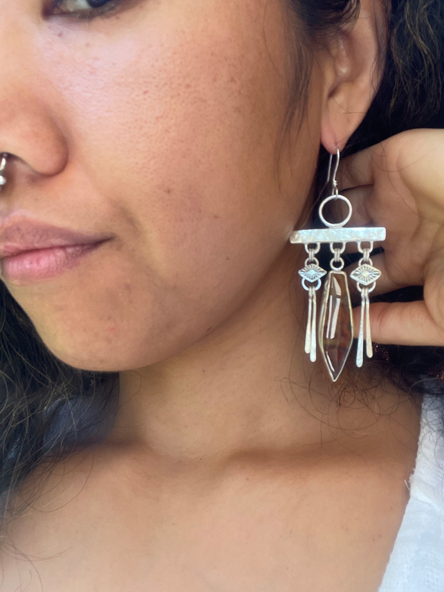 ~NAVAJO STYLE BLOODSTONE EARRINGS~