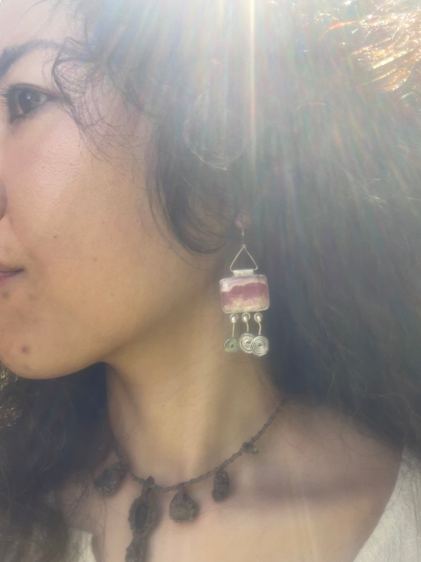 ~BACON EARRINGS~ Rhodochrosite