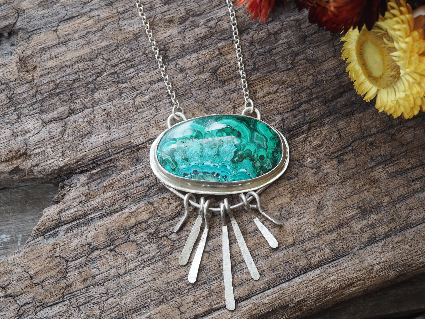 ~MALACHITE CHRYSOCOLLA NECKLACE~