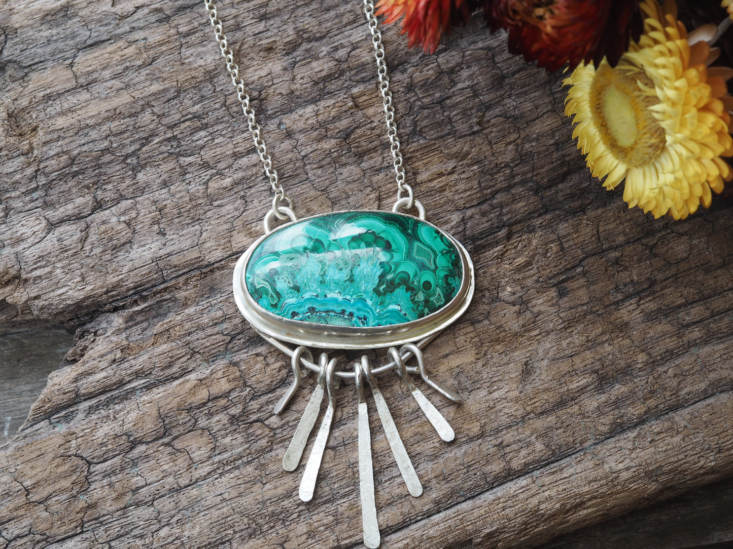 ~MALACHITE CHRYSOCOLLA NECKLACE~