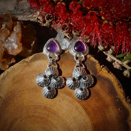 ~TALISMAN CHARM EARRINGS~ Amethyst stone