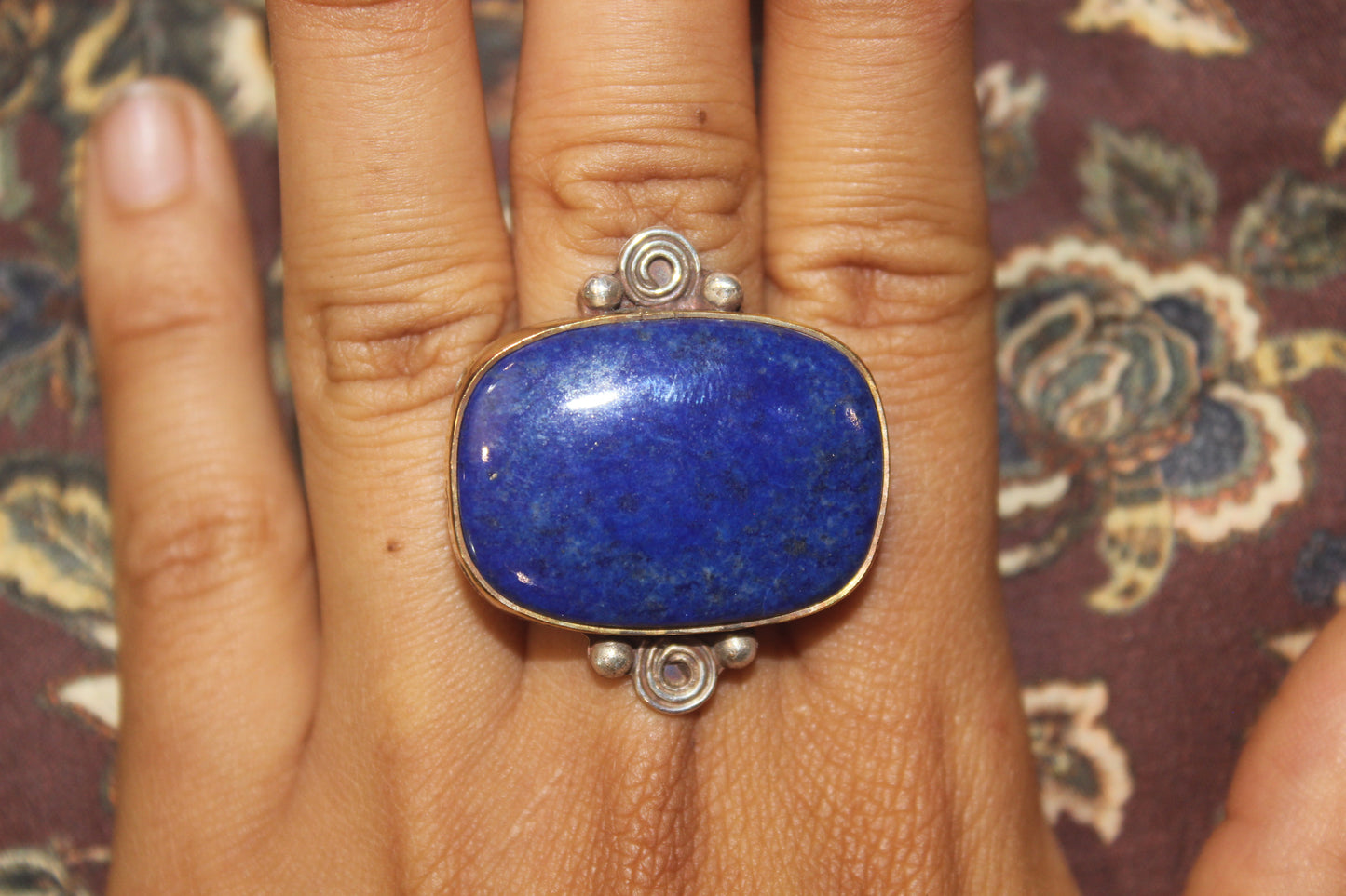 ~LAPIS LAZULI TRIBAL STATEMENT RING~ Size US 6(L1/2)