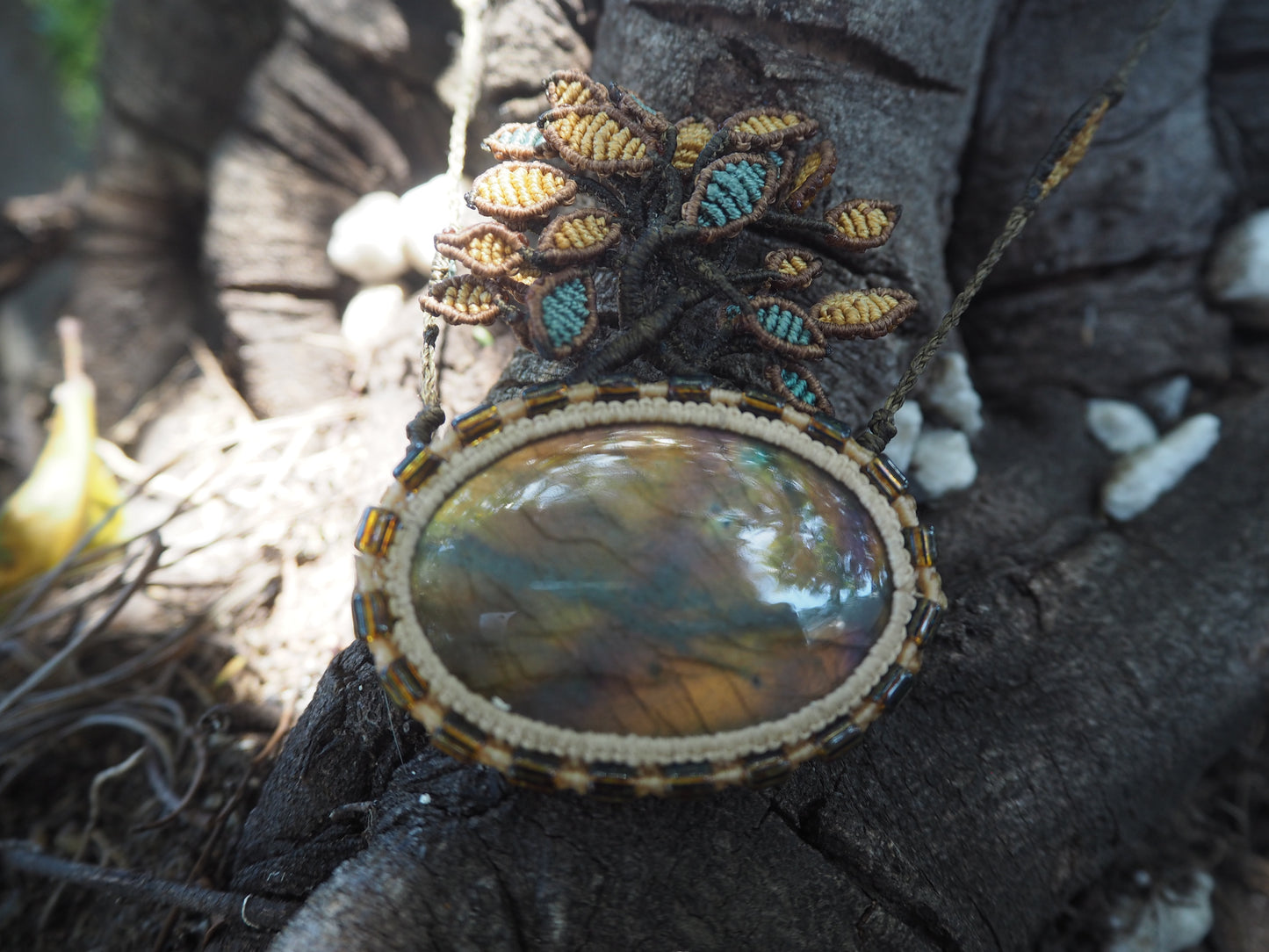 ~TREE OF LIFE~ Labradorite pinkish yellow colour