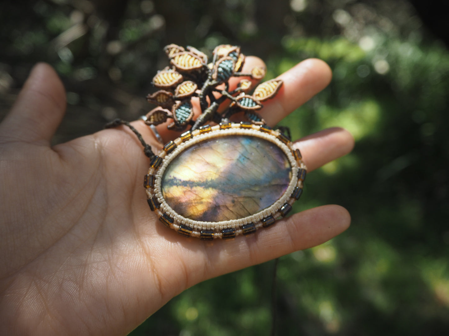 ~TREE OF LIFE~ Labradorite pinkish yellow colour