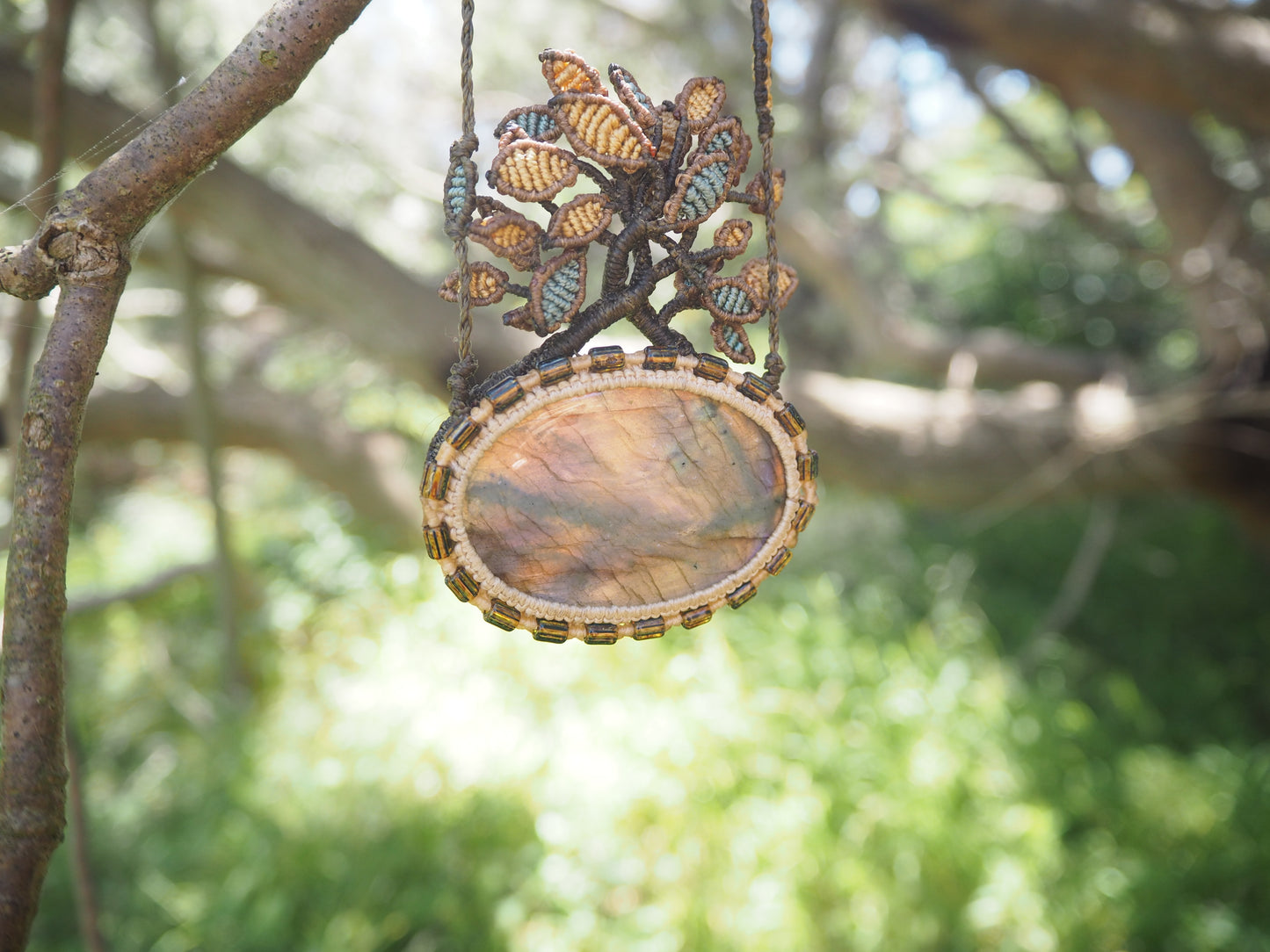 ~TREE OF LIFE~ Labradorite pinkish yellow colour