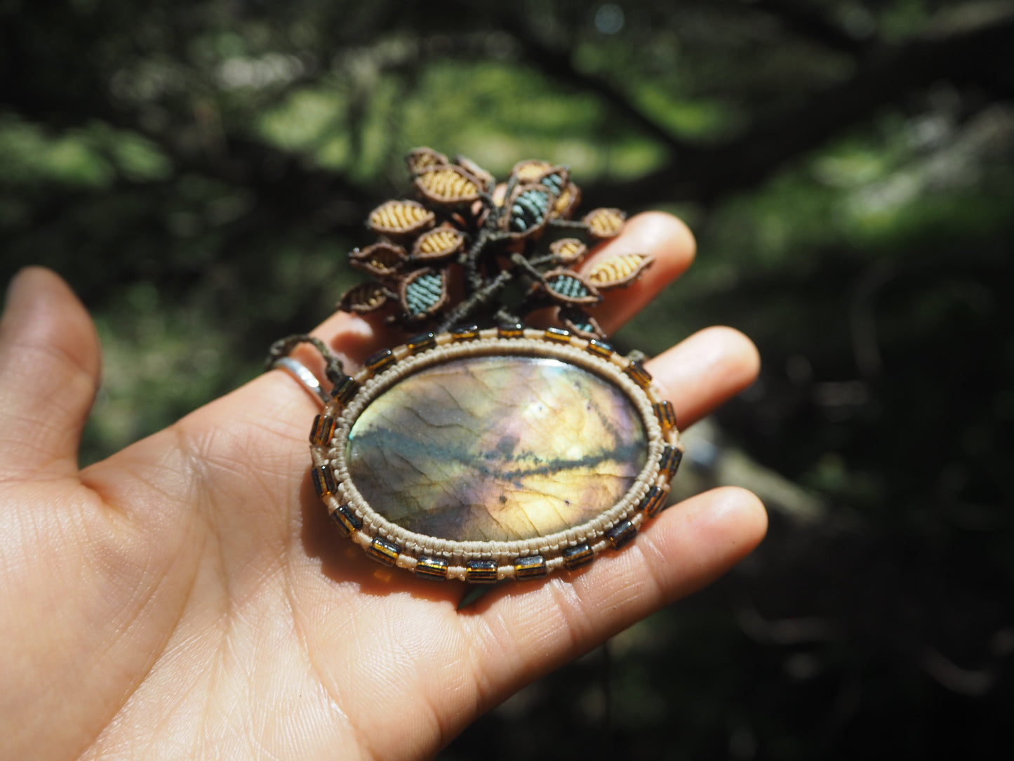 ~TREE OF LIFE~ Labradorite pinkish yellow colour