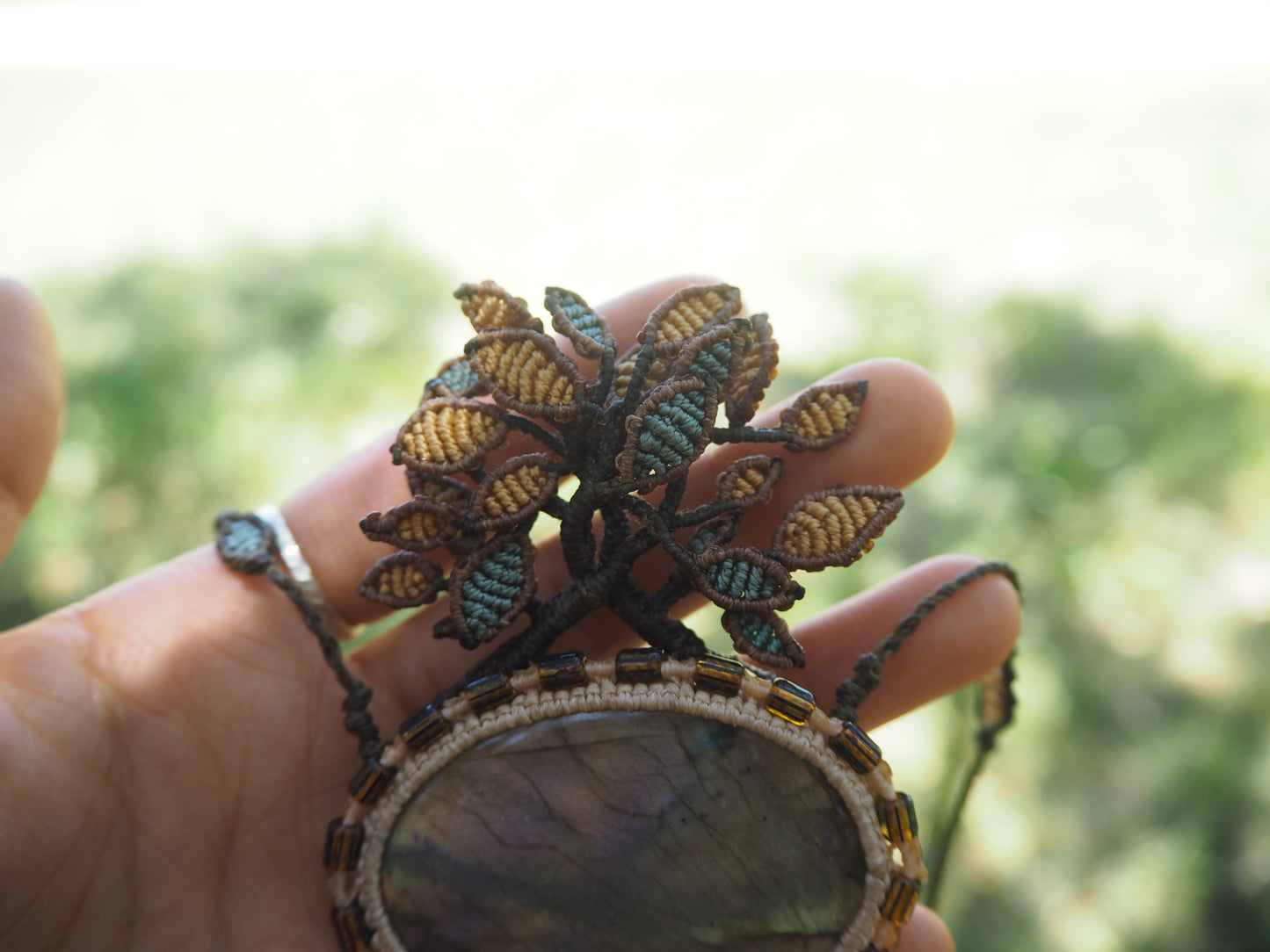 ~TREE OF LIFE~ Labradorite pinkish yellow colour